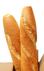 Sticker - crusty mini baguettes on white surface