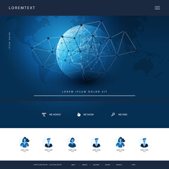 Wall Mural - technology website creative design template for your business - cloud computing, telecommunications,