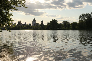 Izmailovsky Kremlin across the lake Russia Moscow summer