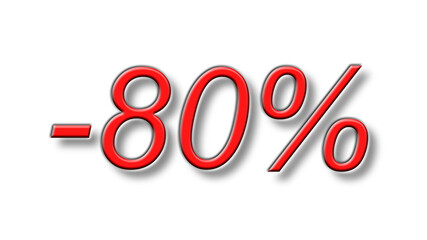 eighty percent discount reduction red