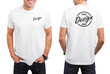 Men's white t-shirt template, front and back