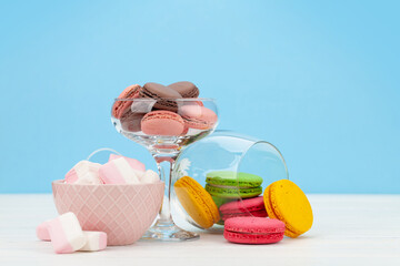 Canvas Print - Various sweets in cocktail glasses