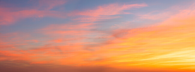 Wall Mural - panoramic view of colorful sunset sunrise sundown skyscape