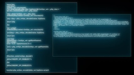 Wall Mural - source code programming screen text scrolling animation