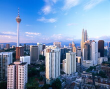 The City Skyline Including The Twin Towers Of The Petronas Building, Kuala Lumpur, Malaysia, Southeast Asia, Asia