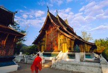 Classic Lao Temple Architecture, Wat Xieng Thong, Luang Prabang, Laos