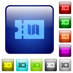 Poster - Travel discount coupon color square buttons