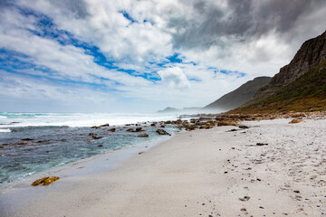 Sandy beach on western side of Cape Town peninsula