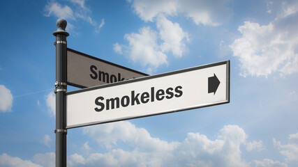 Wall Mural - Street Sign to Smokeless