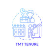 Tmt tenure concept icon. Top management team analysis criteria. Previous working place experience. Worker skills idea thin line illustration. Vector isolated outline RGB color drawing