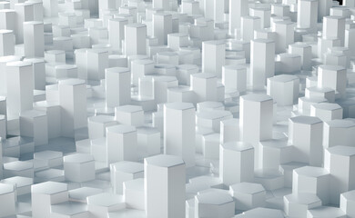 white geometrical background structure. 3d render