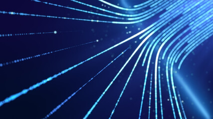 Wall Mural - abstract internet data light stripe flowing in cyberspace, network information communication technol