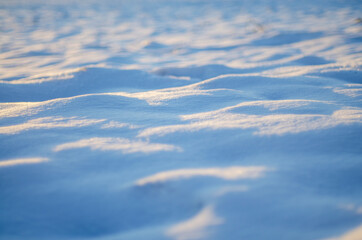 close up white snow in winter, white background	