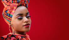 Portrait Of Beautiful Nigerian Woman In Traditional Outfit