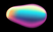 Abstract gradient iridescent shape. Rainbow coloring fluid, simple liquid amorphous splodge, organic bright bubble stone, creative minimal blob, vector 3d single isolated illustration