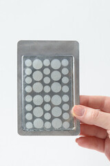 round patches for acne and wrinkles on a white background. acne and wrinkle patches for facial rejuv
