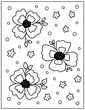 © Kristina - Coloring page for kids. Hand drawn doodle spring flowers. Black and white vector illustration.