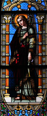 Wall Mural - Archangel Raphael, stain glass