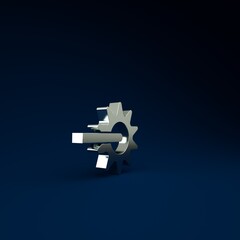 Sticker - Silver Cowboy horse riding spur for boot icon isolated on blue background. Minimalism concept. 3d illustration 3D render