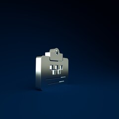 Poster - Silver Taxi driver license icon isolated on blue background. Minimalism concept. 3d illustration 3D render