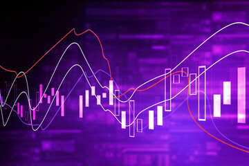 2d rendering Stock market online business concept. business Graph 