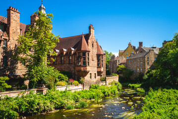 dean village, aka Water of Leith Village, in edinburgh, scotland, uk