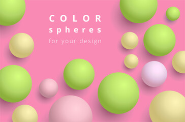 Color spheres for your design. Colored balls on the surface.
