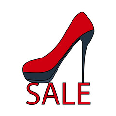 Sticker - High Heel Shoe On Sale Sign Icon