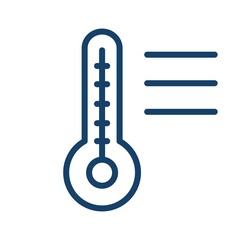 Wall Mural - mercury thermometer with temperature scale. simple icon of thermometre in line art style. linear fla