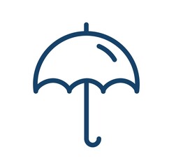 Wall Mural - simple icon of open umbrella with handle. parasol for protection from rain. rainy weather logo. cont