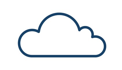Wall Mural - simple linear icon of cloudy weather. cloud shape in line art style. contoured flat vector illustrat