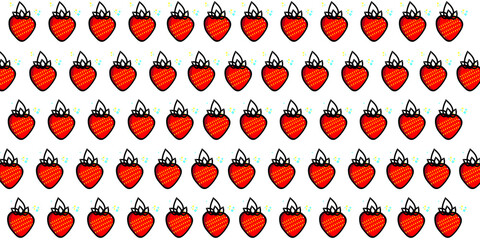 Strawberry seamless background. Pattren fruit vector eps 10.