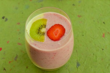 strawberry kiwi smoothie. Healthy breakfast fruit smoothie