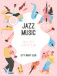 Vector poster of Jazz Music at City Night Club concept