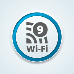 Wall Mural - Wi-Fi 9 Generation button sign illustration