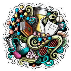 Wall Mural - science cartoon vector doodle design