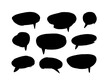 © pomolchim - Vector art illustration grunge speech bubbles. Set of hand drawn paint object for design use. Abstract brush drawing.