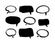 © pomolchim - Vector art illustration grunge speech bubbles. Set of hand drawn paint object for design use. Abstract brush drawing.