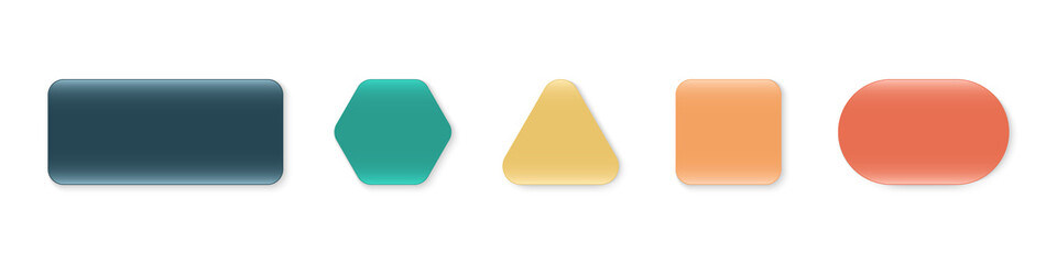 Wall Mural - buttons vector icons. realistic buttons with shadow. button, isolated. vector illustration