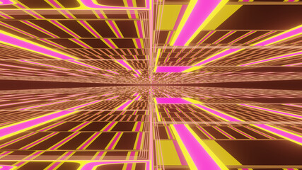 Wall Mural - 3d illustration graphic through beautiful pink and yellow color straight texture and pattern seamles