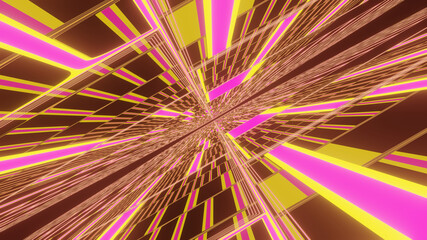 Wall Mural - 3d illustration graphic through beautiful pink and yellow color straight texture and pattern seamles