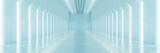 Light corridor in modern cyber sci fi corridor