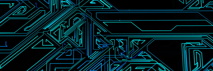 Wall Mural - blue lines as a modern dark network background