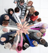 © ASDF - group of older people joining their palms together.