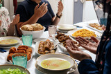 Fototapeta  - Traditional Muslim Ramadan Dinner Iftar food