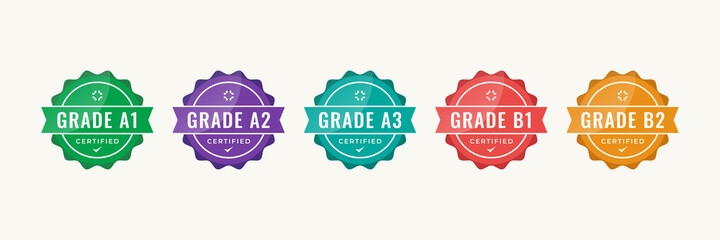 Wall Mural - certified badge logo design for company training badge certificates to determine based on criteria. 