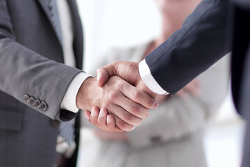 Fototapete - closeup of handshake of business partners