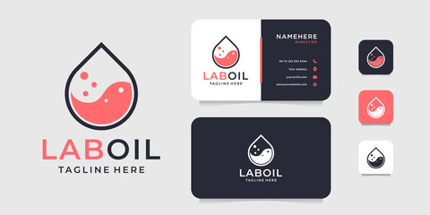 Modern Laboratory oil logo and business card design vector template inspiration