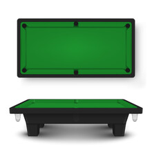 Billiard, Snooker Or Pool Table On Which Cue Sports Are Played. Equipment For Game.
