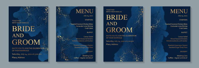 Wall Mural - modern abstract luxury wedding invitation design or card templates for birthday greeting or certific